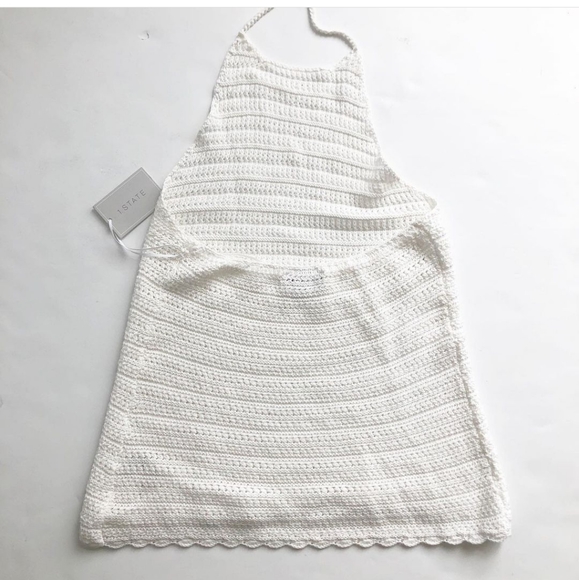 1.State white crochet halter top w - Picture 4 of 4